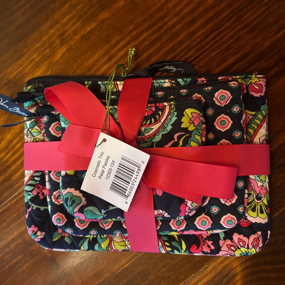 Vera Bradley Cosmetic Trio Petal Paisley NWT - Picture 2 of 3